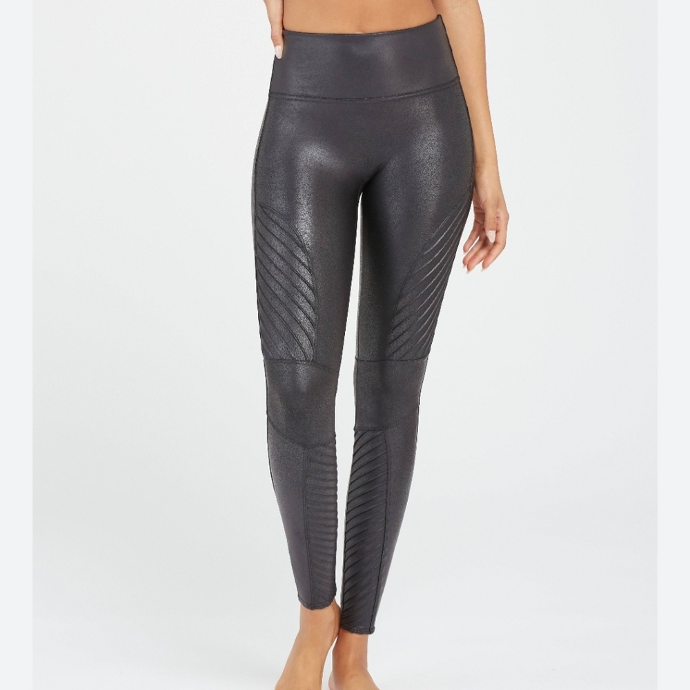 Spanx faux leather moto leggings
